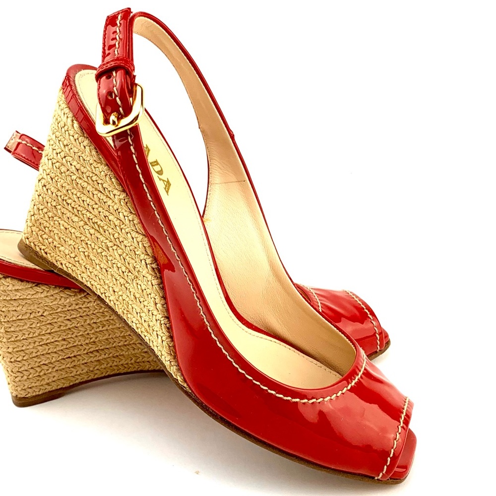 PRADA wedge espadrille 7.5